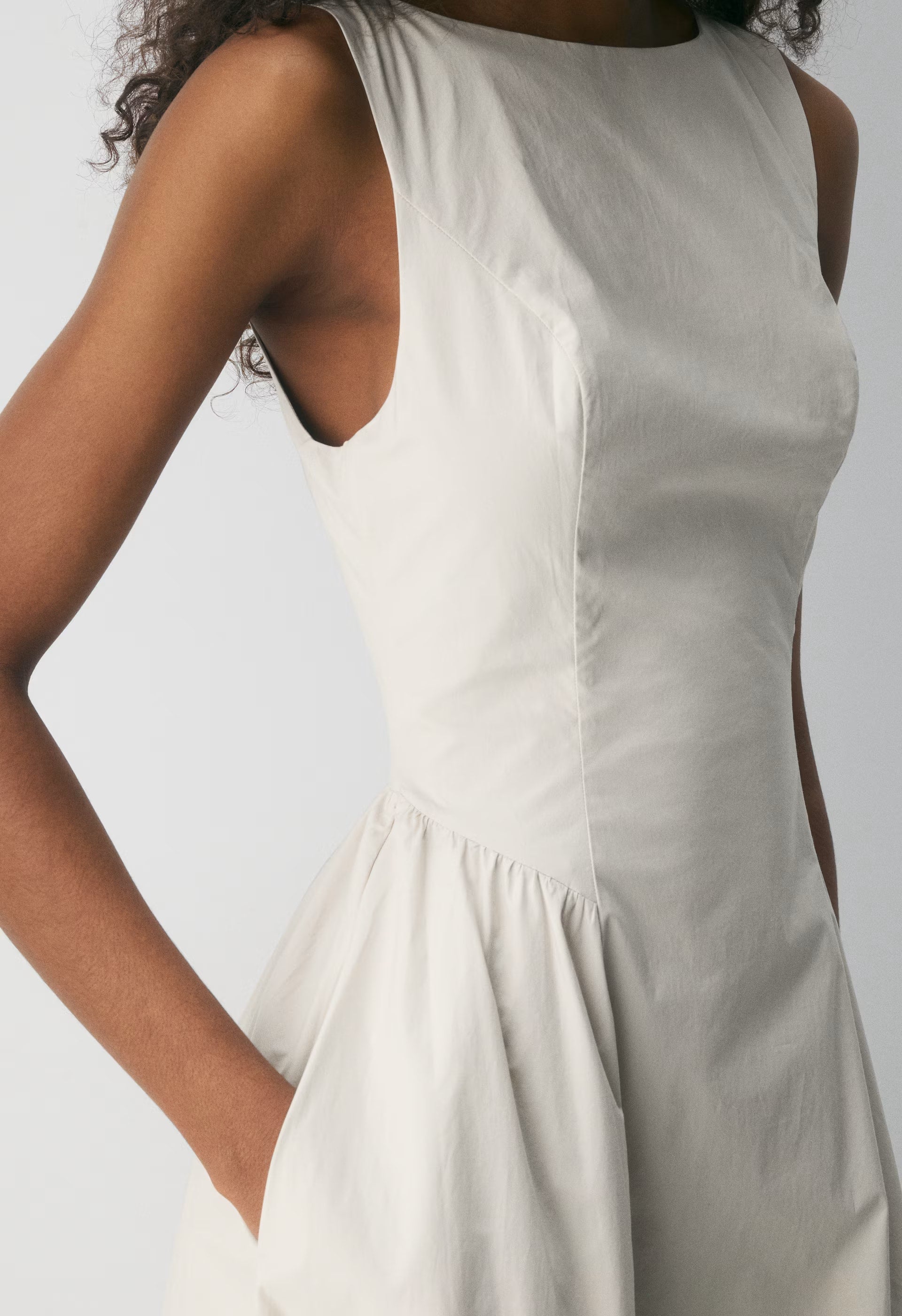 Tina Poplin Dress - METROPOLIS BEIGE