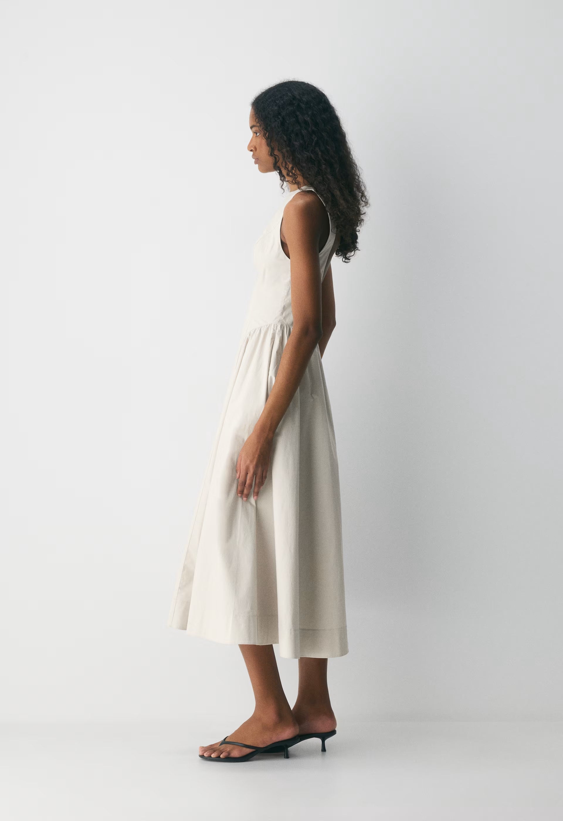 Tina Poplin Dress - METROPOLIS BEIGE