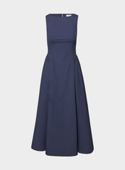 Tina Poplin Dress - HARBOUR NAVY