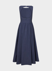 Tina Poplin Dress - HARBOUR NAVY