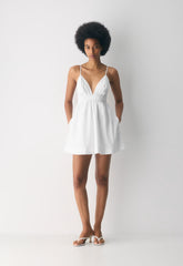 Encourage Poplin Mini Cami Dress - BRIGHT WHITE