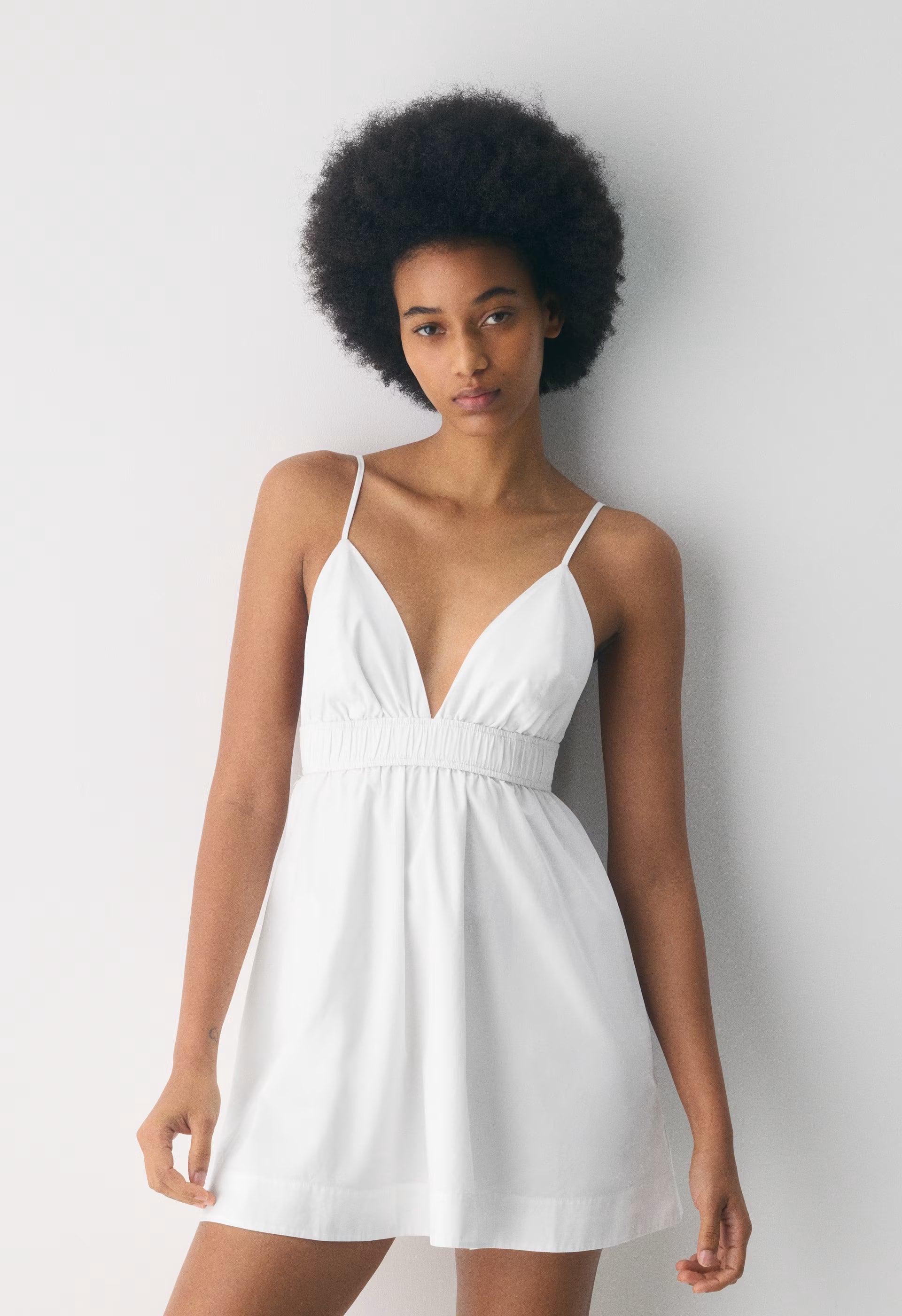 Encourage Poplin Mini Cami Dress - BRIGHT WHITE
