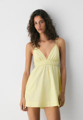 Encourage Poplin Mini Cami Dress - LEMONADE
