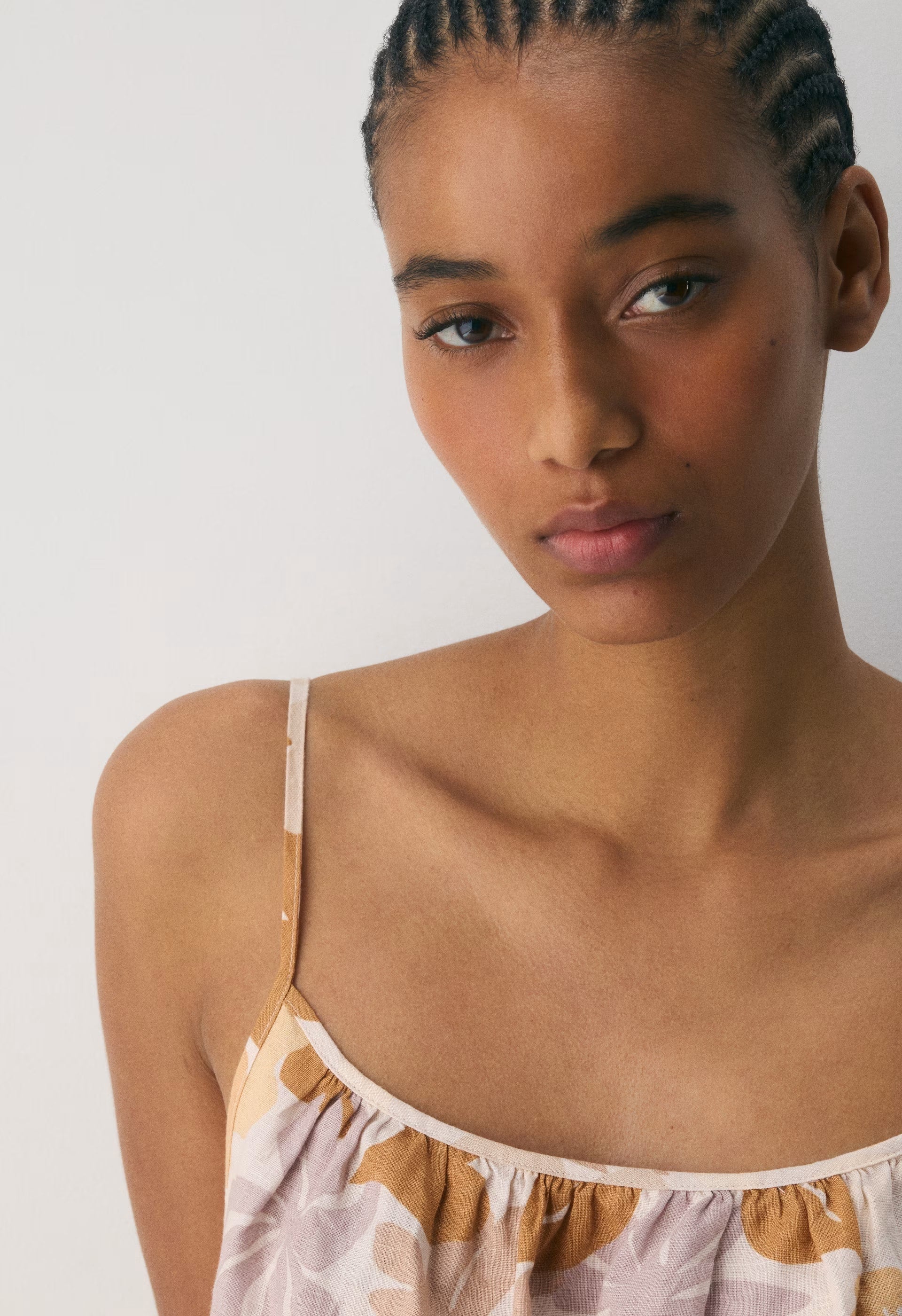 Wellbeing Linen Dress - BARE ROSE/ YELLOW