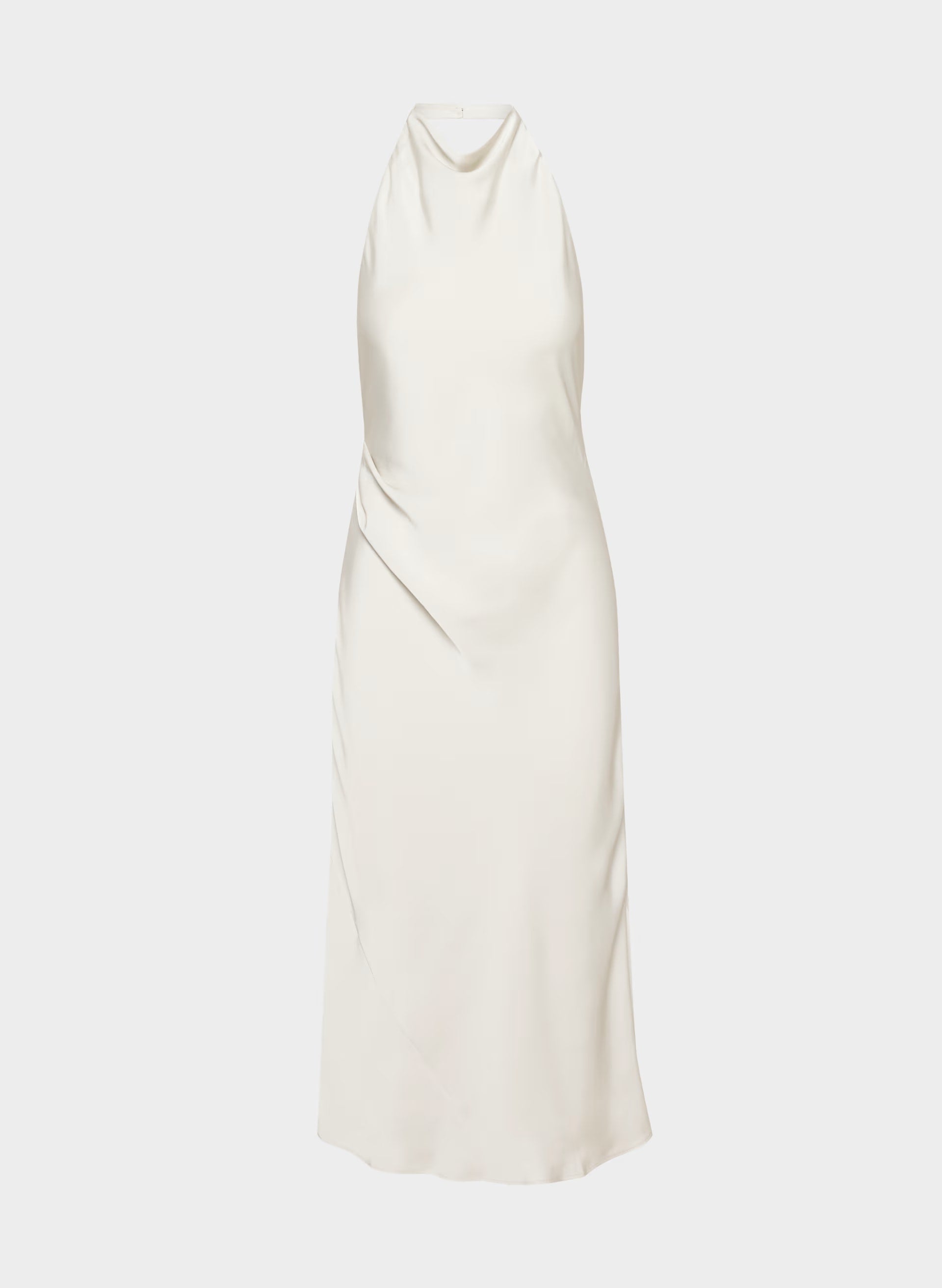 Audience Satin Maxi Halter Dress - MATTE PEARL