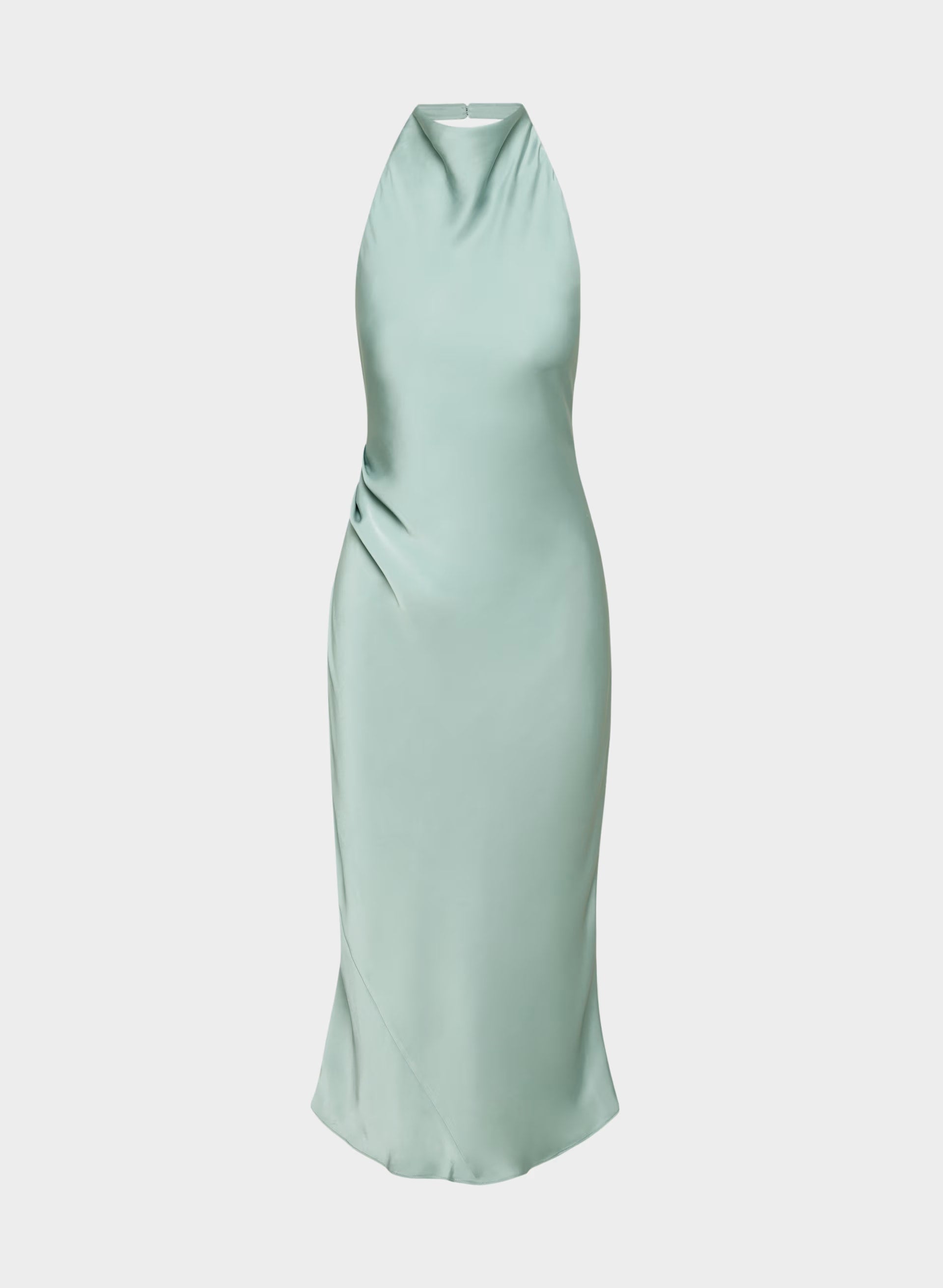 Audience Satin Maxi Halter Dress - GODDESS SAGE