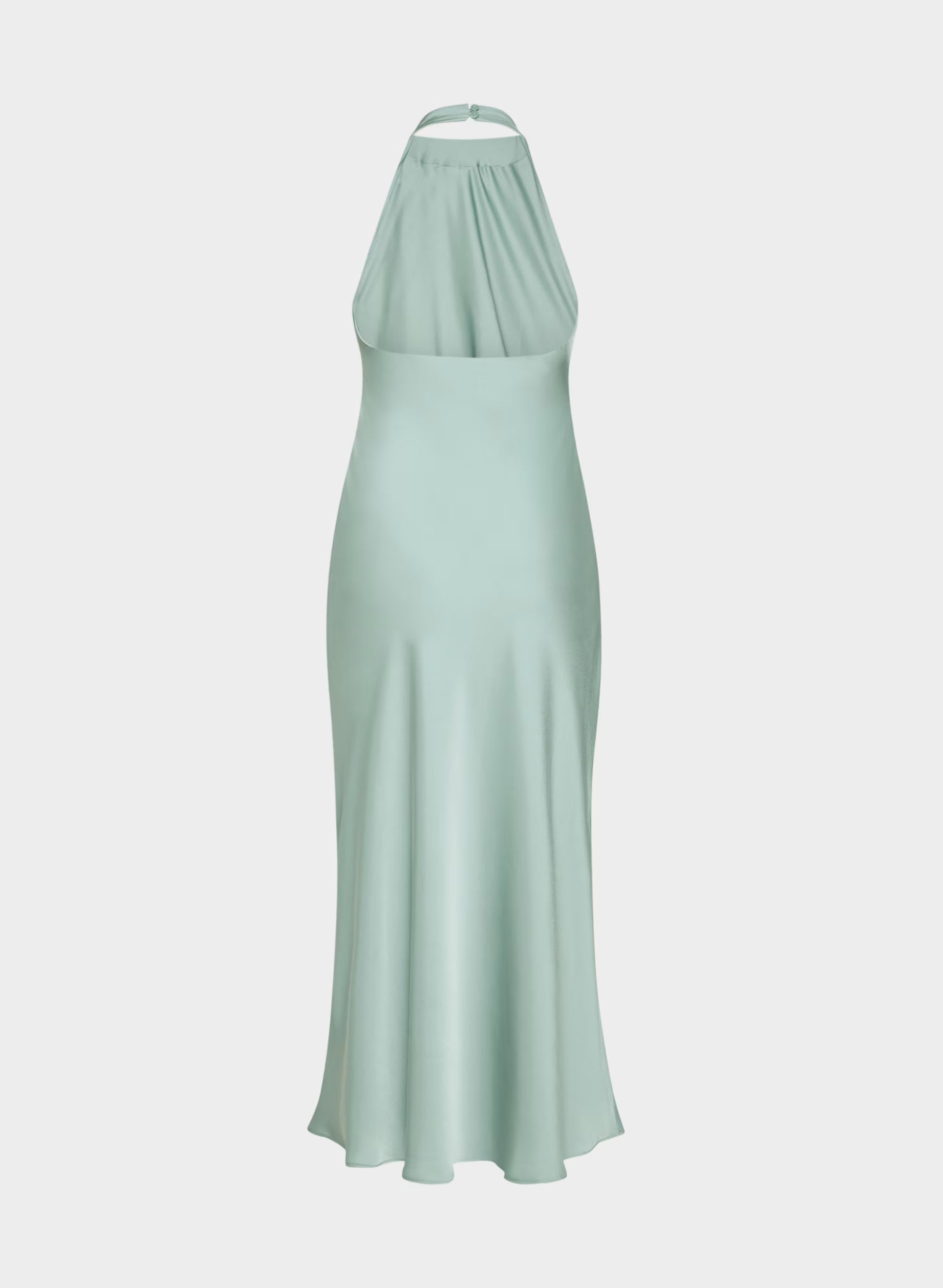 Audience Satin Maxi Halter Dress - GODDESS SAGE