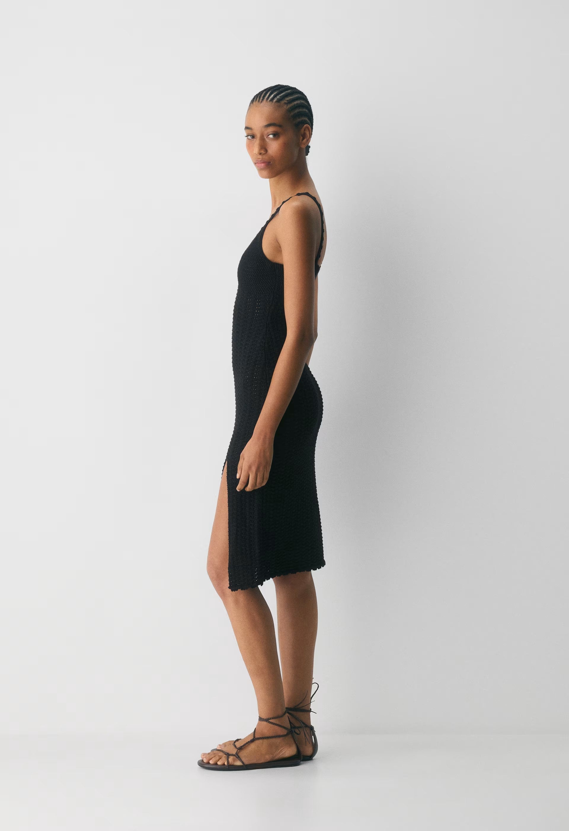 Evie Midi Dress - BLACK