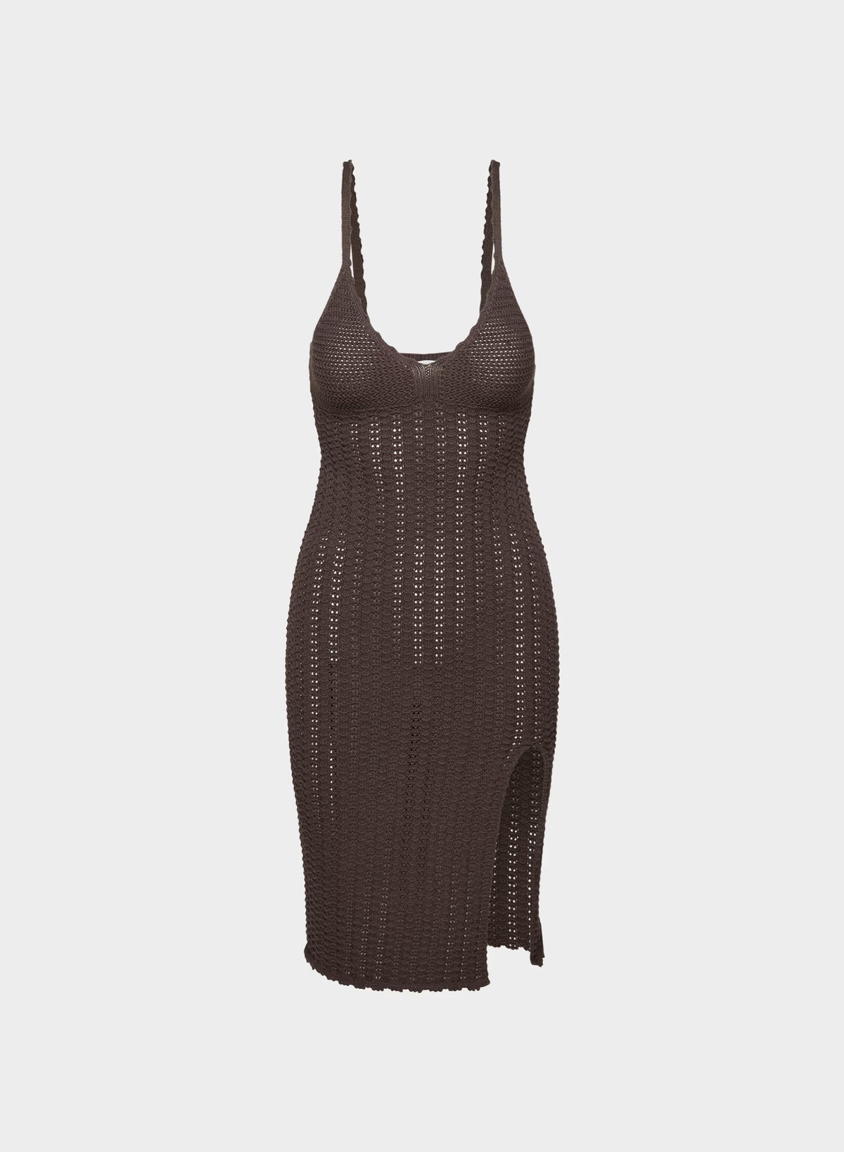 Evie Midi Dress - RICH MOCHA BROWN