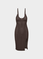 Evie Midi Dress - RICH MOCHA BROWN