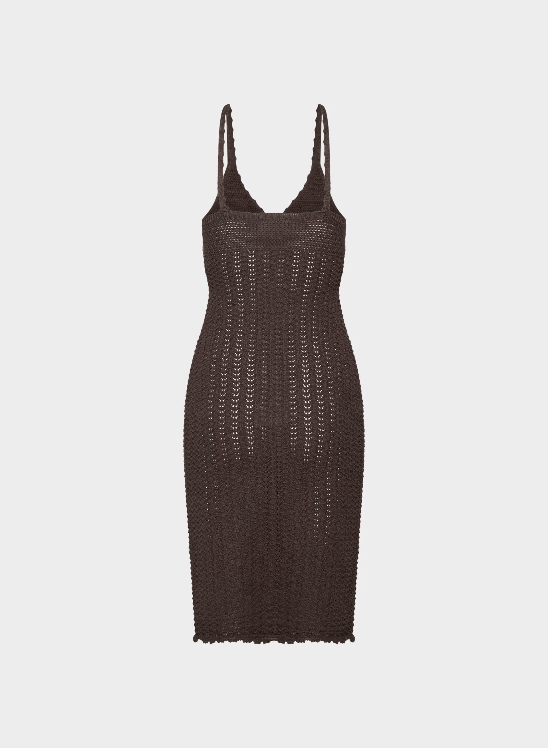 Evie Midi Dress - RICH MOCHA BROWN
