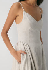 Technique Linen Dress - UNDYED ECRU