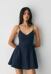 Technique Linen Mini Dress - ADMIRAL