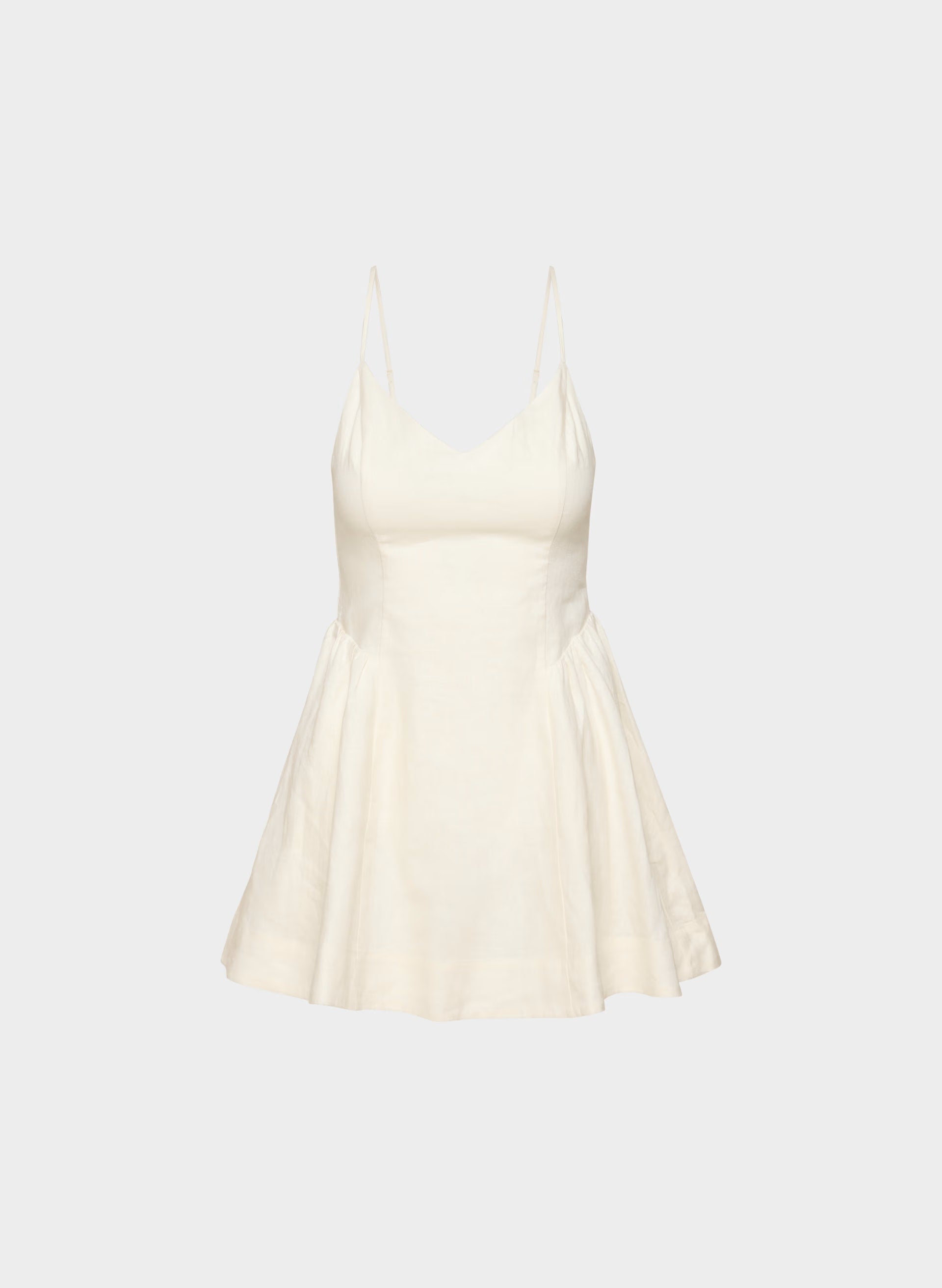 Technique Linen Mini Dress - LIGHT BIRCH