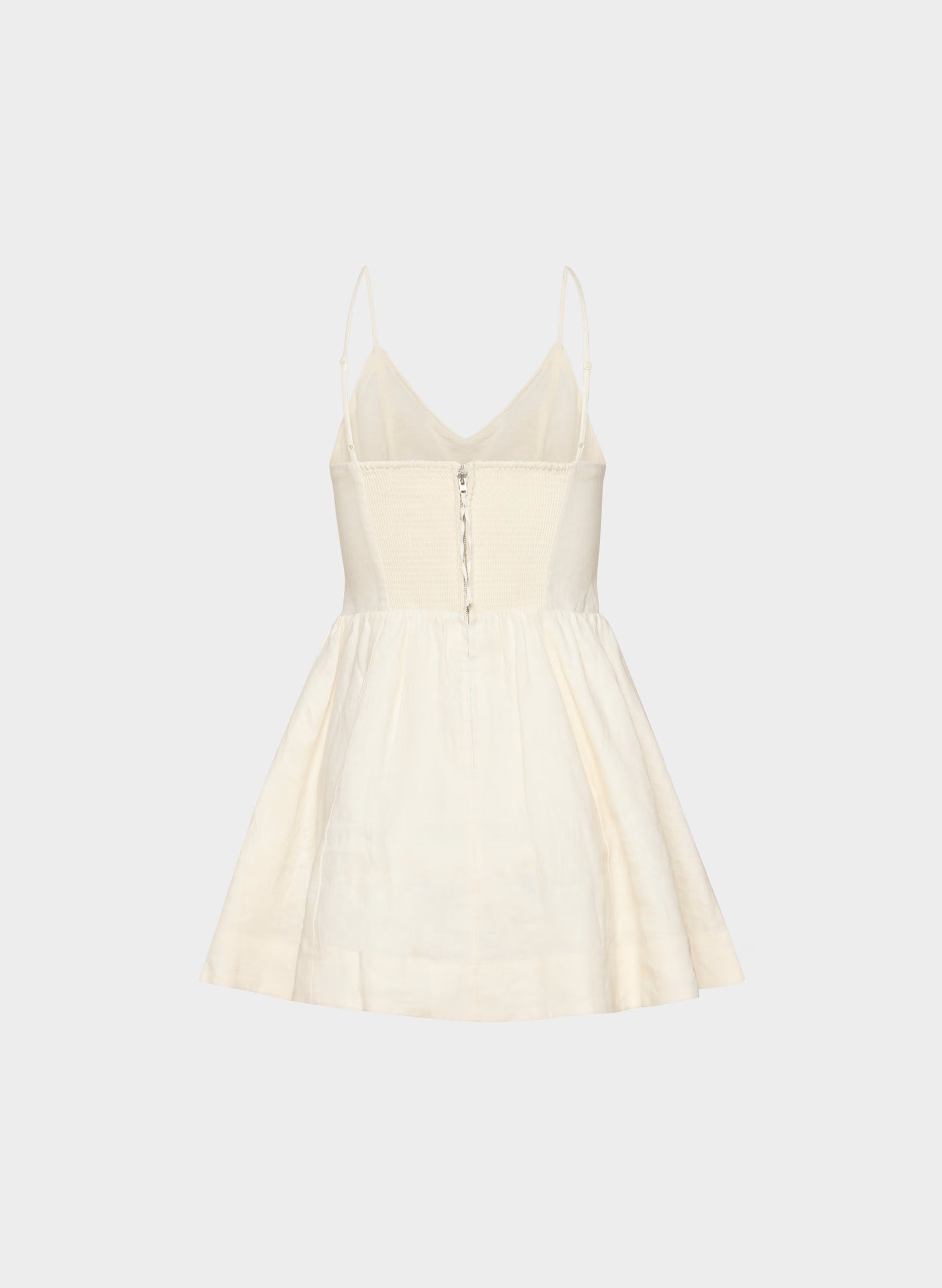 Technique Linen Mini Dress - LIGHT BIRCH