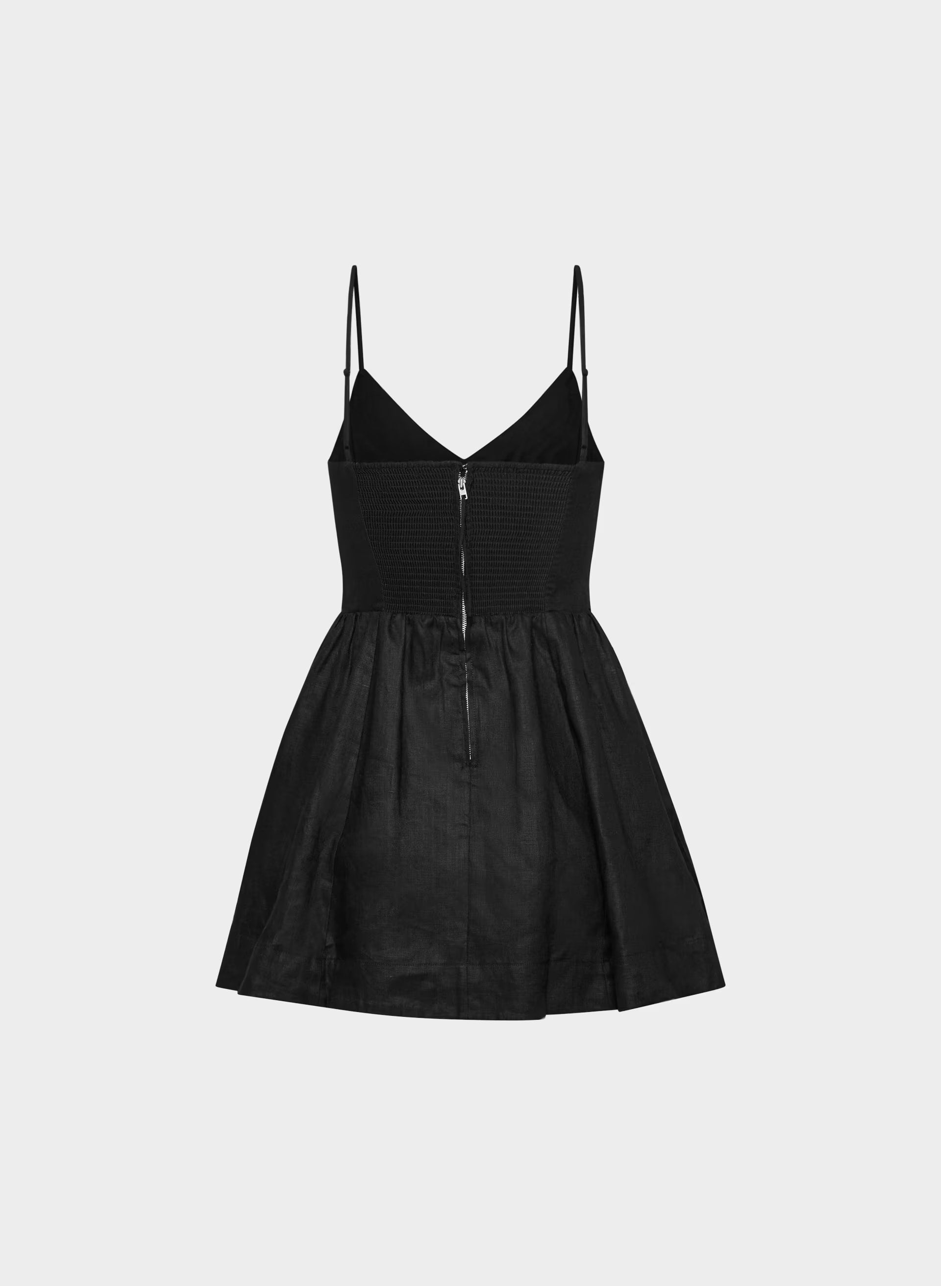 Technique Linen Mini Dress - BLACK