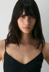 Technique Linen Mini Dress - BLACK