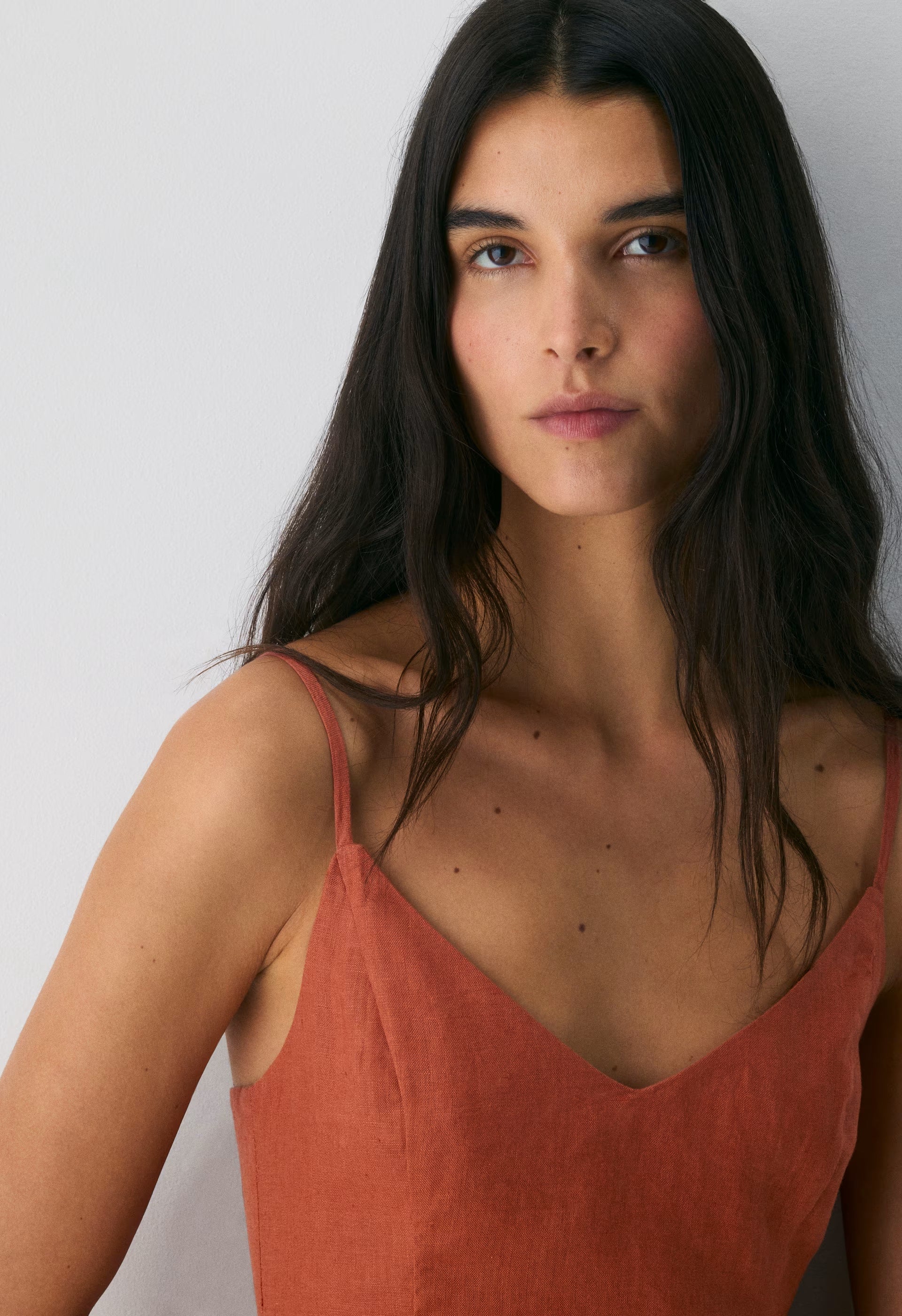 Technique Linen Mini Dress - MARINER TERRACOTTA