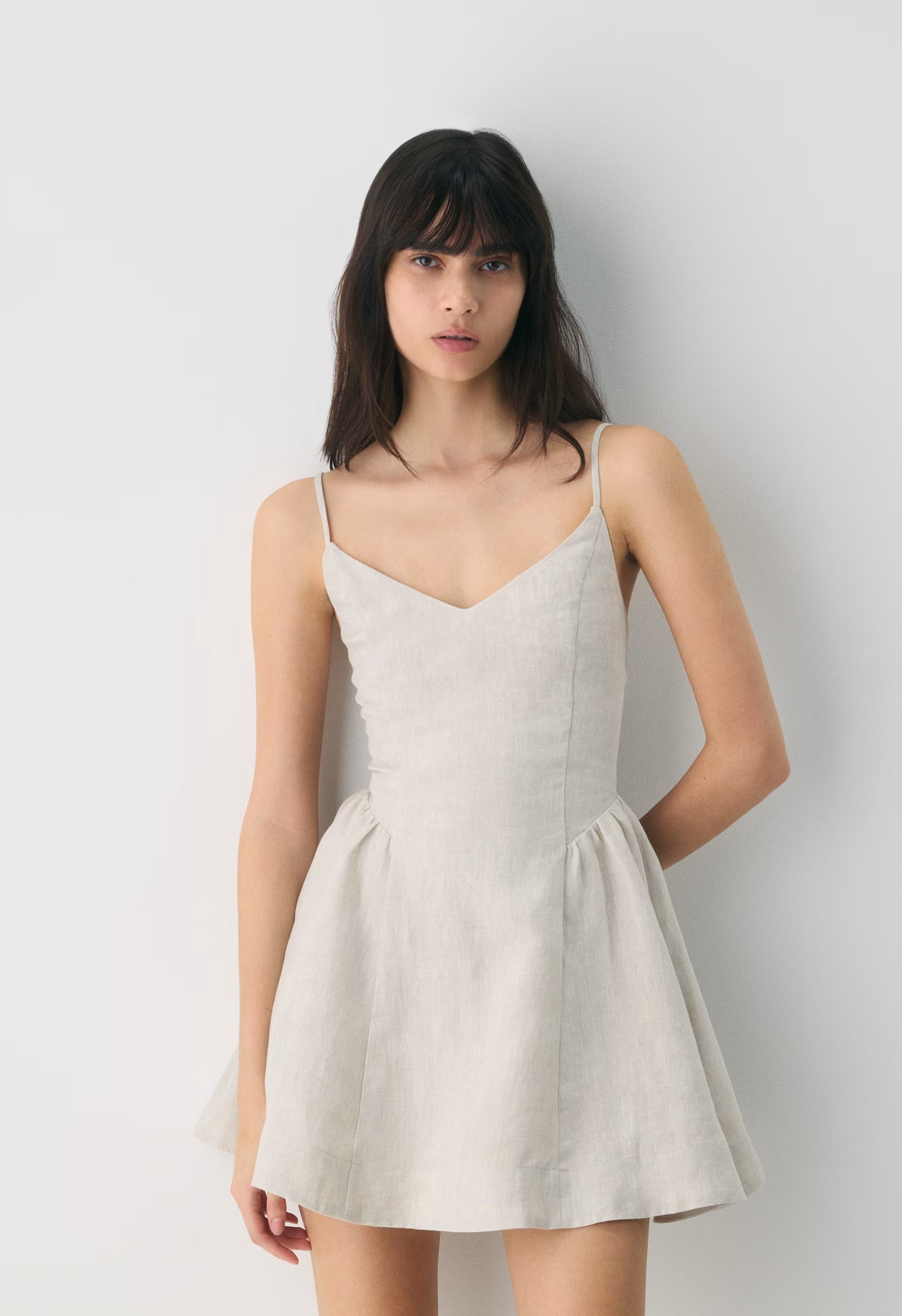 Technique Linen Mini Dress - UNDYED ECRU