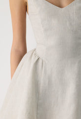 Technique Linen Mini Dress - UNDYED ECRU