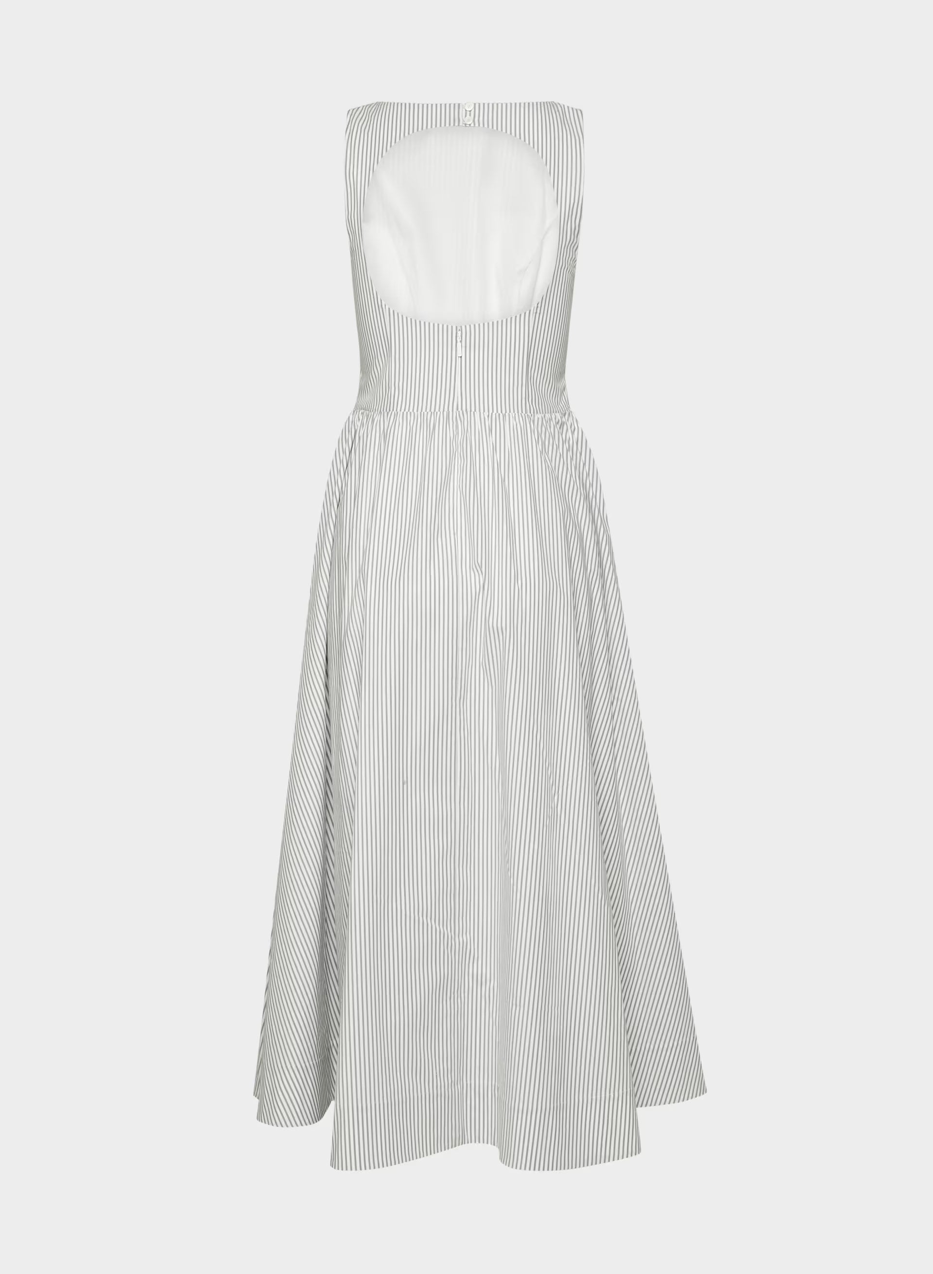 Tina Poplin Dress - CRMN STRP WT/VNTG NVY