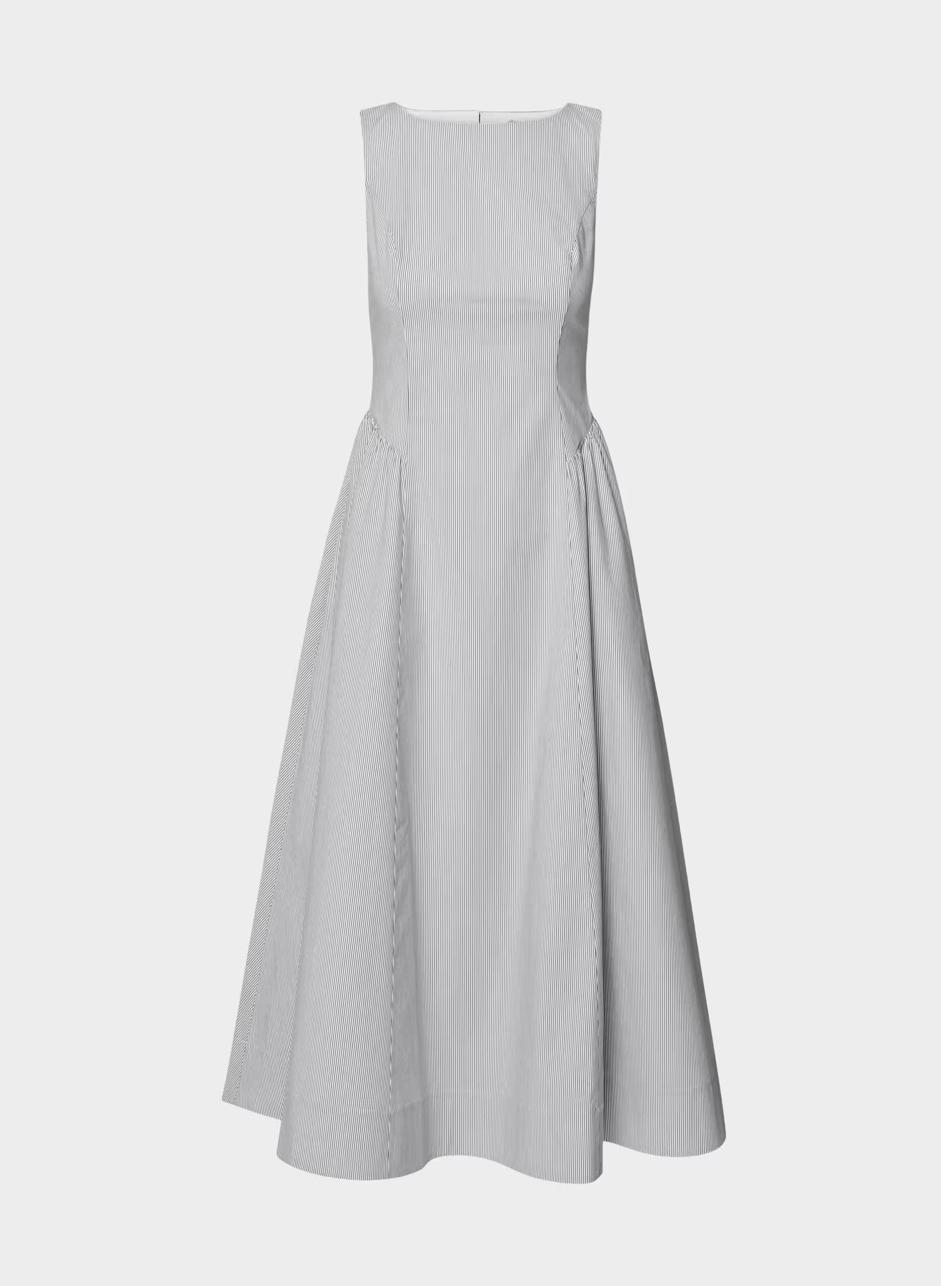 Tina Poplin Dress - INGRD STRP ADMRL/WHT
