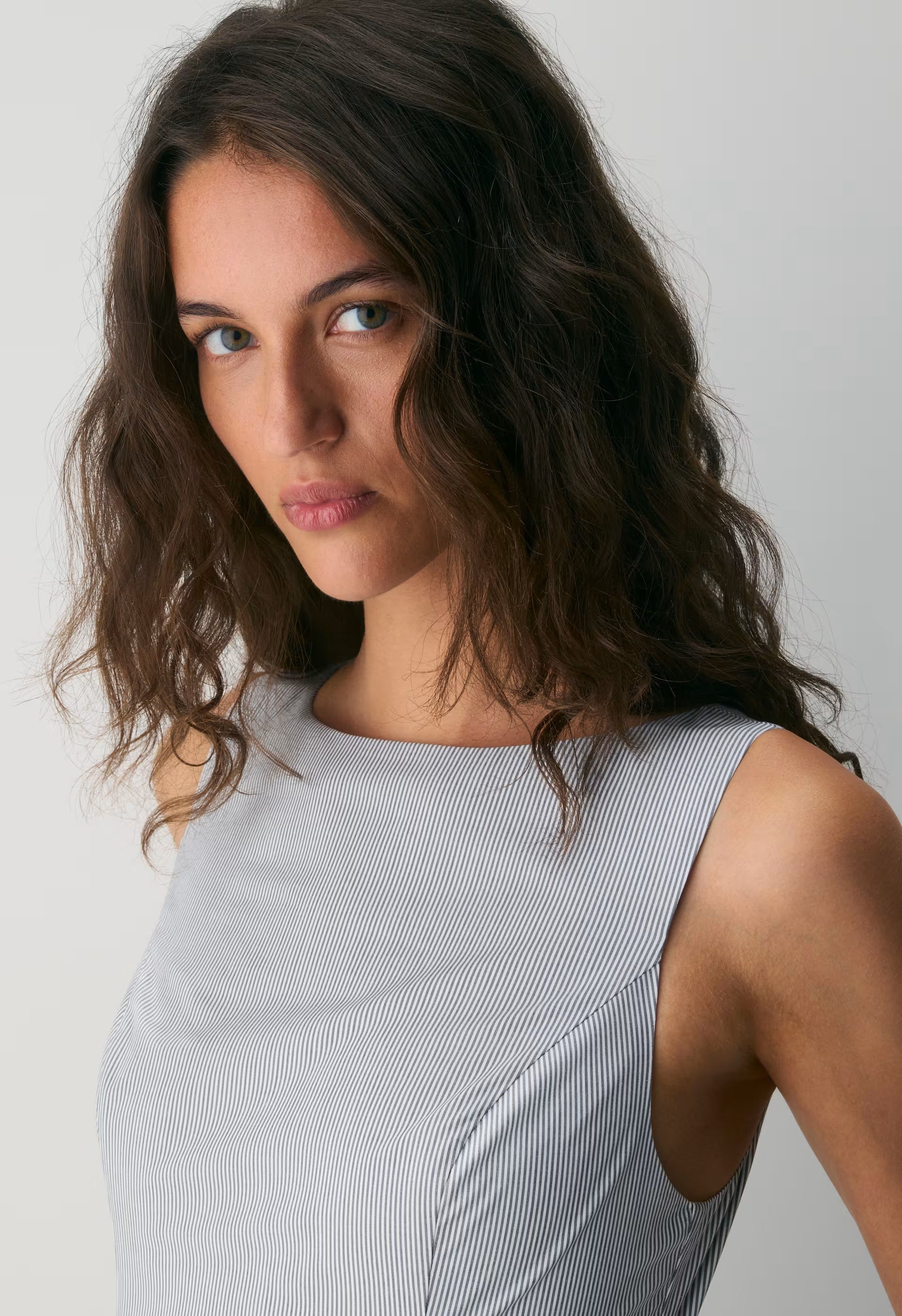 Tina Poplin Dress - INGRD STRP ADMRL/WHT