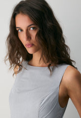 Tina Poplin Dress - INGRD STRP ADMRL/WHT