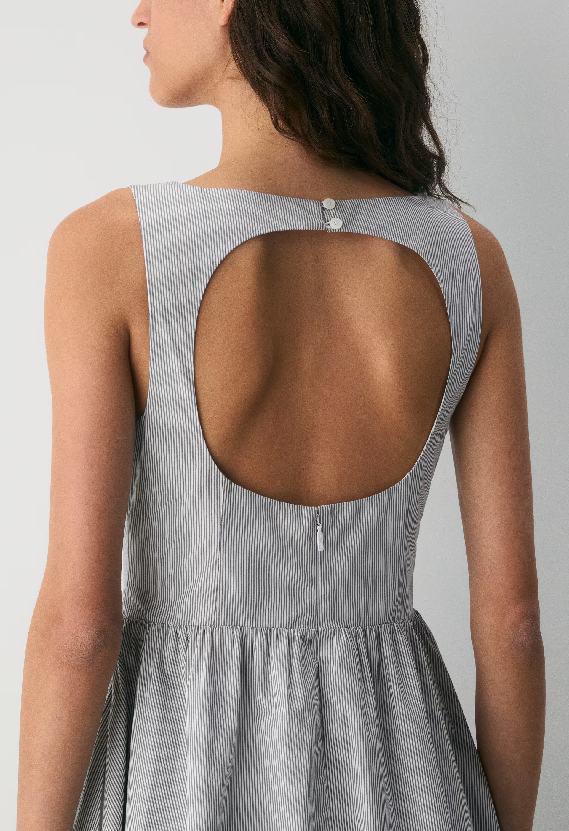 Tina Poplin Dress - INGRD STRP ADMRL/WHT