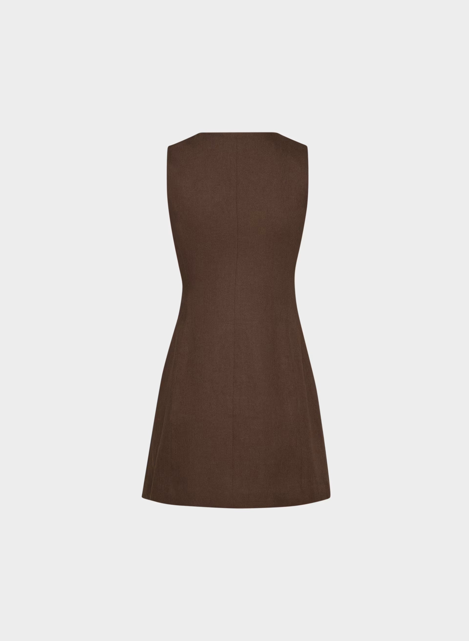 Regal Dress - PowerLinen™ - RICH MOCHA BROWN
