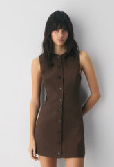 Regal Dress - PowerLinen™ - RICH MOCHA BROWN