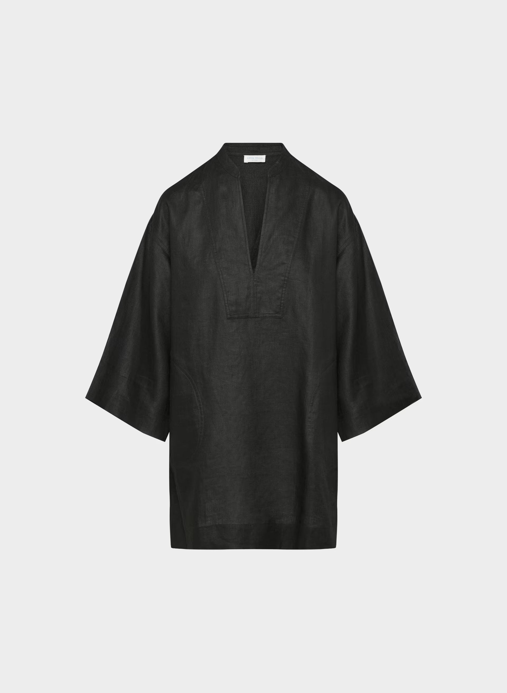 Amphora Linen Dress - BLACK