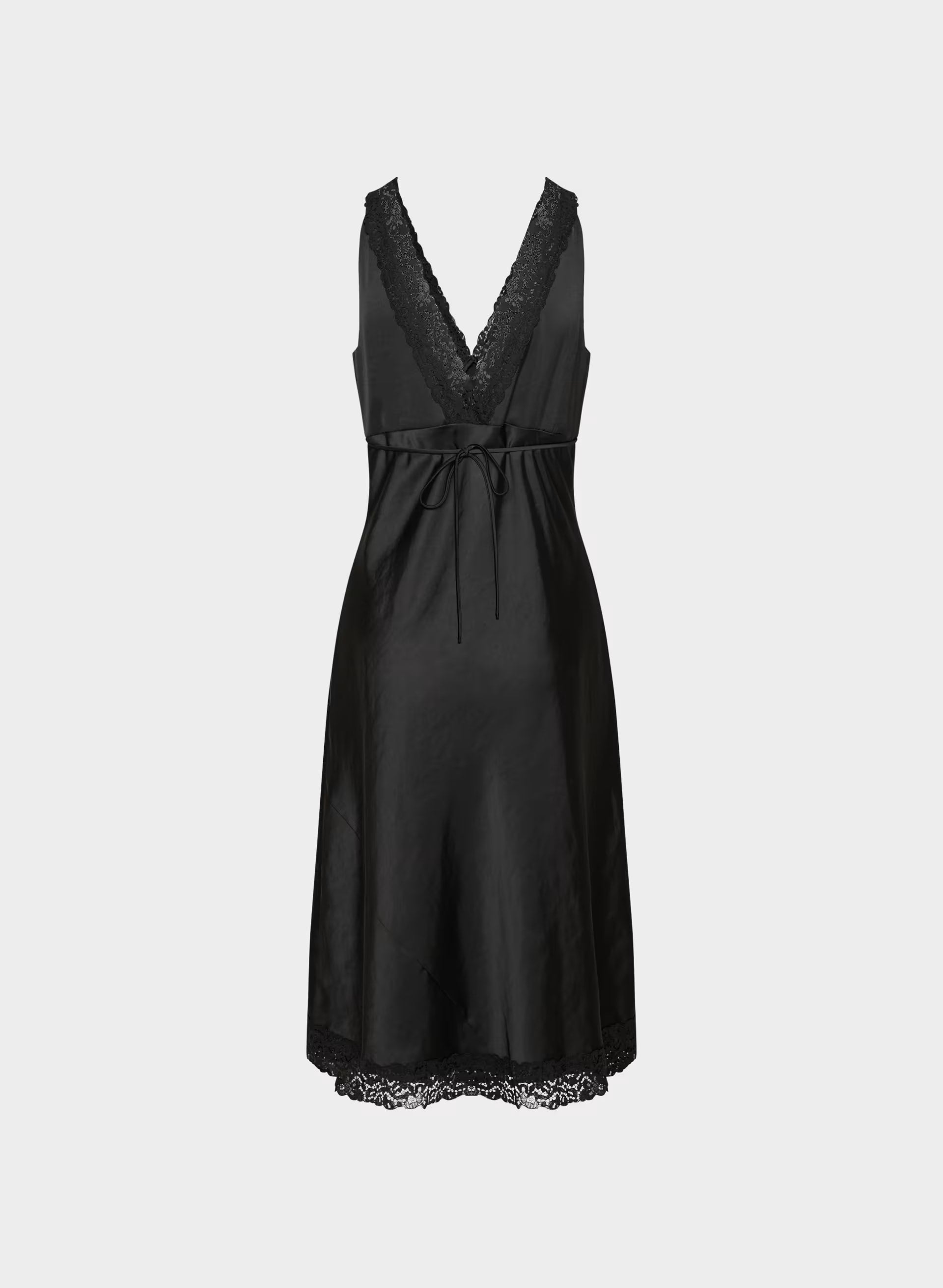 Daisychain Satin Dress - BLACK/BLACK