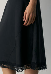 Daisychain Satin Dress - BLACK/BLACK