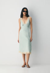 Daisychain Satin Dress - AGV GRN/SPRKNG CHMPGN