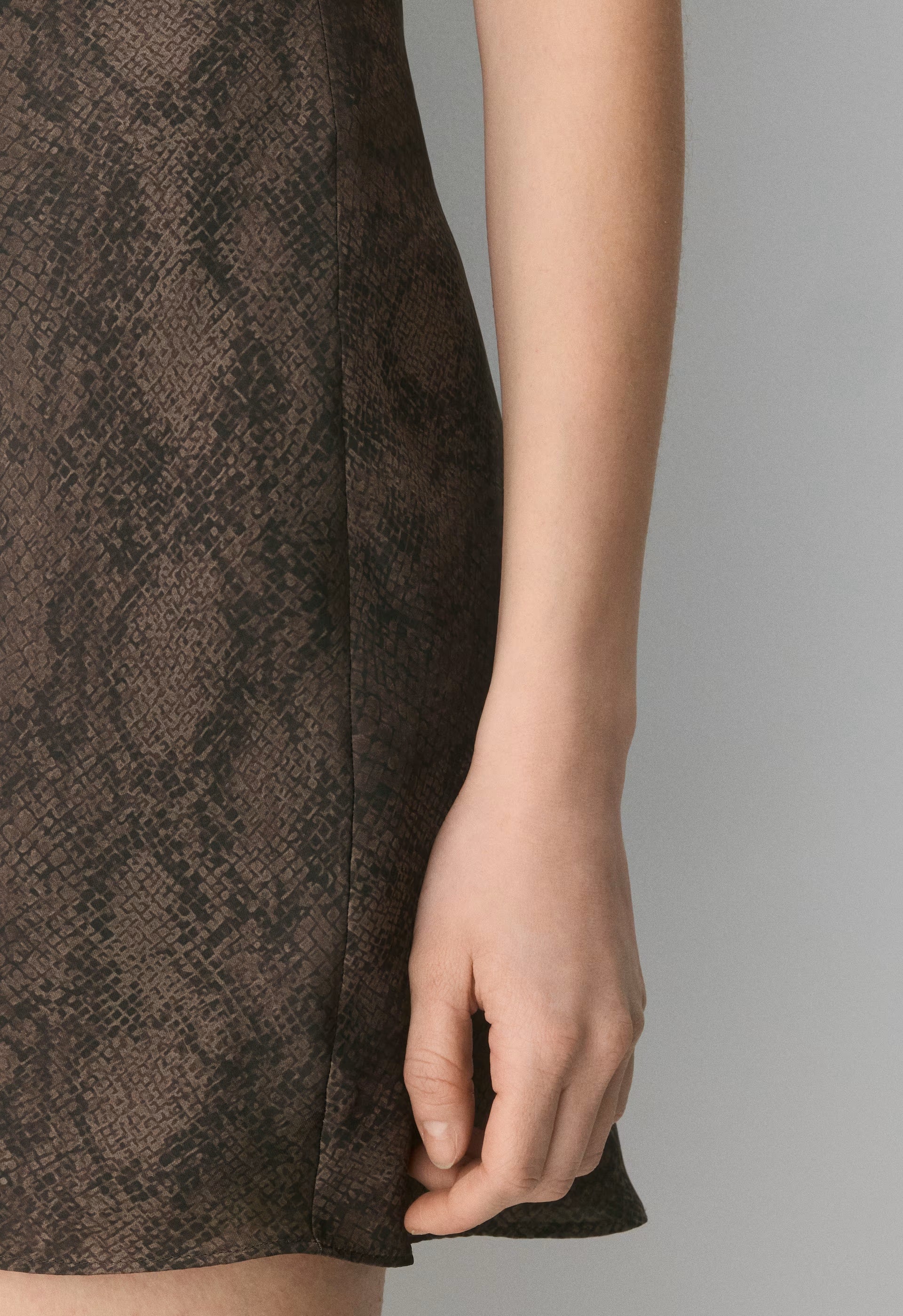 Audience Satin Mini Halter Dress - RICH MOCHA BRN/ TONAL