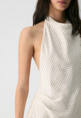 Audience Satin Mini Halter Dress - BIRCH/ RCH M BRWN