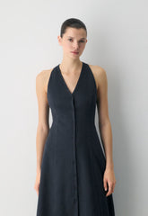 Ventura Linen Halter Dress - ADMIRAL