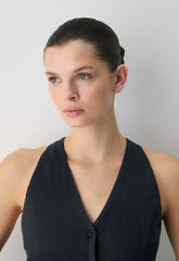 Ventura Linen Halter Dress - ADMIRAL