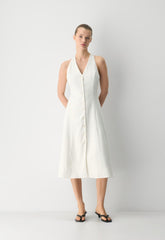 Ventura Linen Halter Dress - LIGHT BIRCH