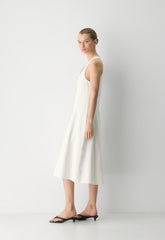 Ventura Linen Halter Dress - LIGHT BIRCH