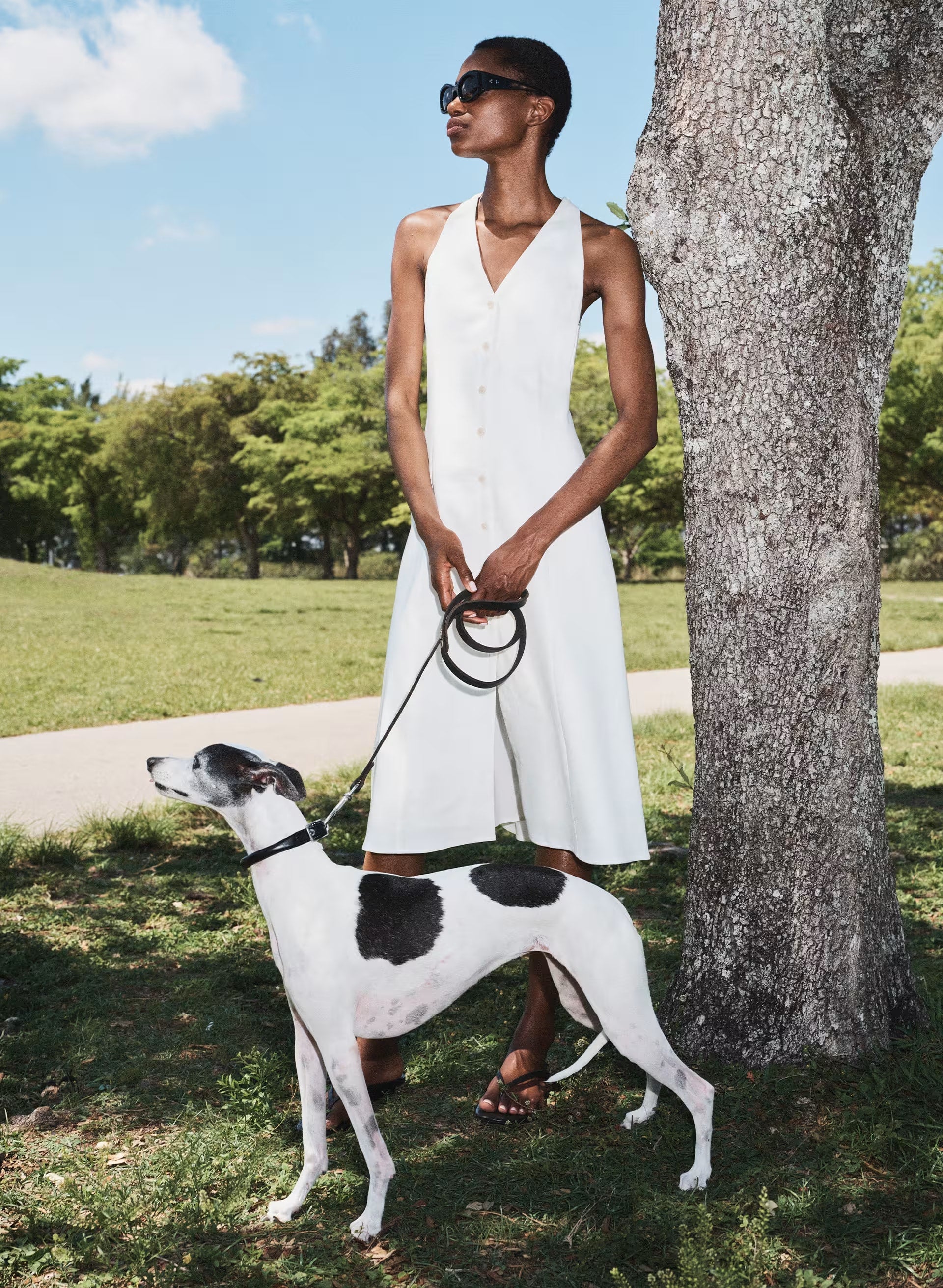 Ventura Linen Halter Dress - LIGHT BIRCH