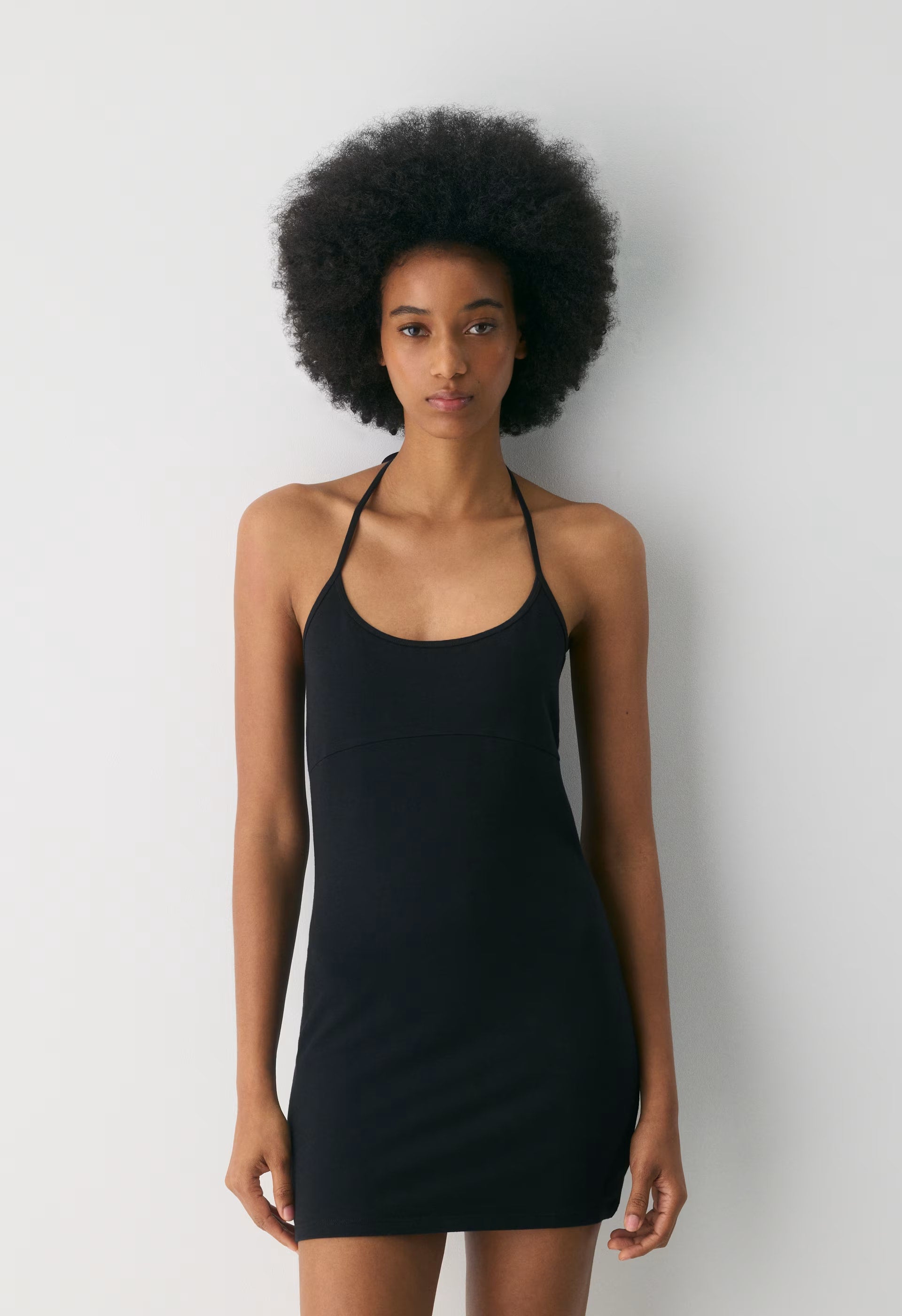 HomeStretch™ Smooth Component Halter Dress - RICH MOCHA BROWN