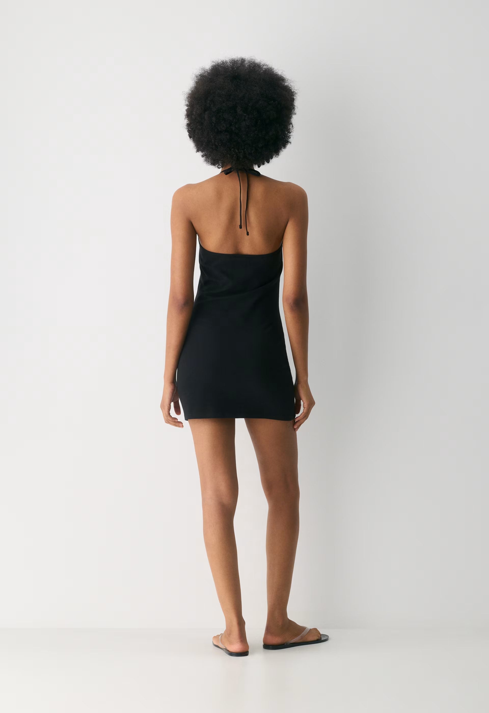 HomeStretch™ Smooth Component Halter Dress - RICH MOCHA BROWN