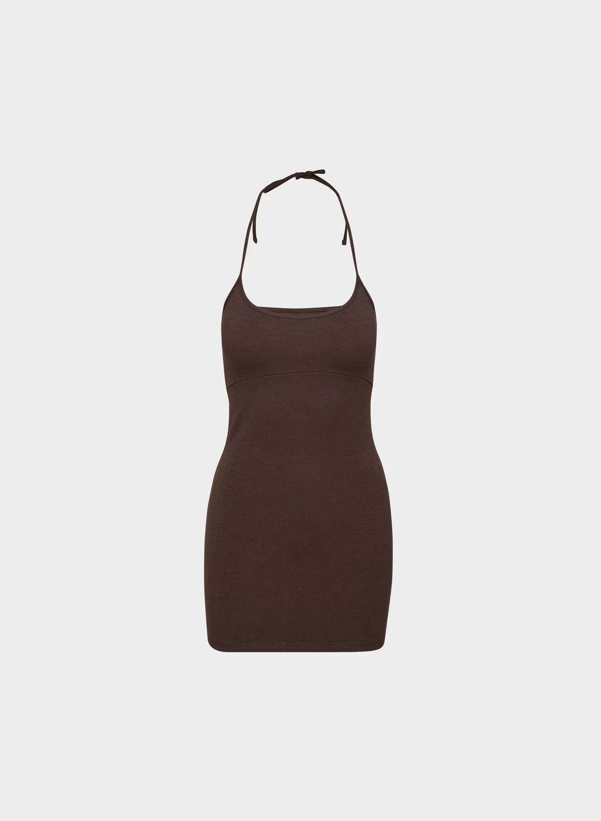 HomeStretch™ Smooth Component Halter Dress - RICH MOCHA BROWN