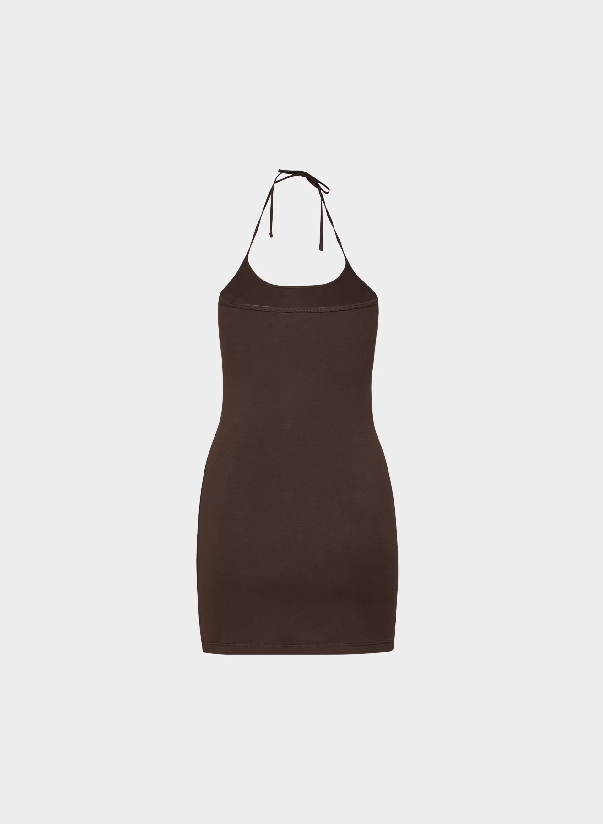 HomeStretch™ Smooth Component Halter Dress - RICH MOCHA BROWN
