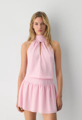 Caicos Halter Dress - MILKSHAKE PINK