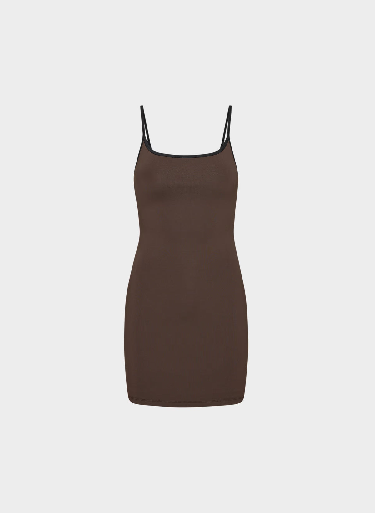 Original Contour Swoop Cami Dress - RICH MOCHA BROWN/BLACK