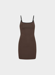 Original Contour Swoop Cami Dress - RICH MOCHA BROWN/BLACK