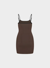 Original Contour Swoop Cami Dress - RICH MOCHA BROWN/BLACK